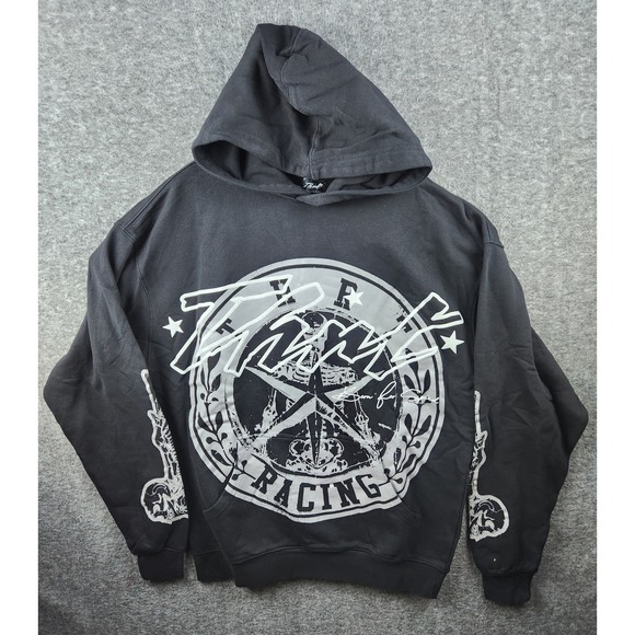 THRT Fast Life Racing Graphic Hoodie Skeleton Born To Race Black Men's Small - Picture 1 of 9